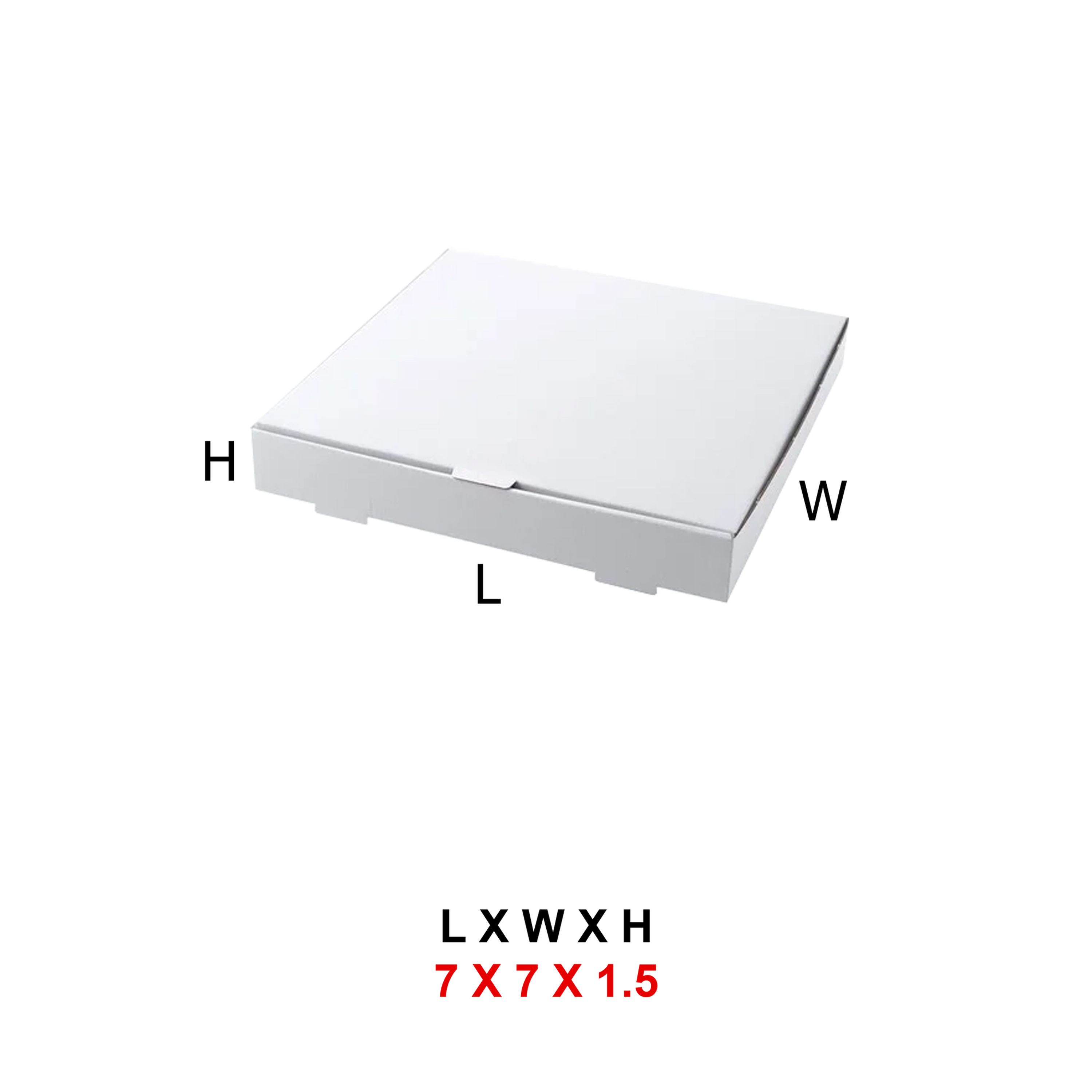 7 X 7 X 1.5 INCH WHITE PIZZA BOX - PACK OF 25 NOS
