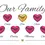 Thumbnail: Artwork Print Yellow & Fuchsia 7 up - Featuring hearts labelled for each family member, with personal name writing