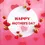 Thumbnail: Mother's Day Card Front - "Happy Mother's day" on a centred white circle with bright red and gold hearts and tiny gift boxes