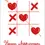 Thumbnail: Anniversary Card Front - "Happy Anniversary" showing tic-tac-toe game of hearts and crosses