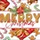 Thumbnail: Christmas Card Front - "Merry Christmas" with gingerbread-style lettering, candy canes and cheerful gingerbread men