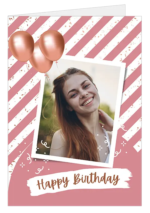 Photo Birthday Card - "Happy Birthday" with the option to upload an image of choice