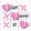 Thumbnail: Valentine's Day Card Front - "Happy Valentine's Day" with pink hearts and crosses tic-tac-toe