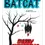 Thumbnail: Christmas Card - "Batcat says...Merry Christmas" with bat-cat upside-down from a stark winter tree in a Santa hat