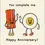 Thumbnail: Anniversary Card Front - "You complete me - Happy Anniversary" features bacon and eggs high fiving
