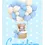 Thumbnail: New Baby Card - "Congratulations" with a sweet white and blue polka dot design with a cute teddy bear