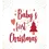 Thumbnail: Christmas Card - "Baby's first Christmas" a playful red Christmas tree, heart accents, and a sprinkle of festive confetti