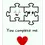 Thumbnail: Anniversary Card - "You complete me." with two happy puzzle pieces and a loving red heart