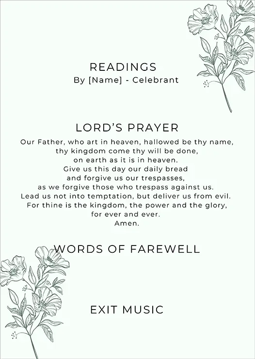 Thumbnail: Sympathy - Order of Service Right - featuring a personalised image with "In Loving Memory" tribute details