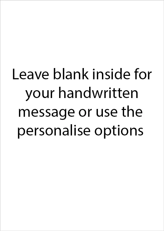Christmas Card Inner - "Leave blank inside for your handwritten message or use the personalise options"