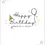Thumbnail: Birthday Card Front - "Happy Birthday, wishing you all the best" sketched hearts, stars, balloon and party hat