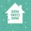 Thumbnail: New Home Card Front -  "Home Sweet Home" a white house silhouette teal backdrop sprinkled with confetti drops