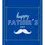 Thumbnail: Father's Day Card - "Happy father's Day" with a moustache and sprinkles of confetti on a blue backdrop