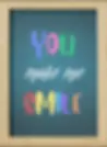 Poster Print wood frame - "You make me smile" Motivational with playful colourful letters against a teal wash backdrop