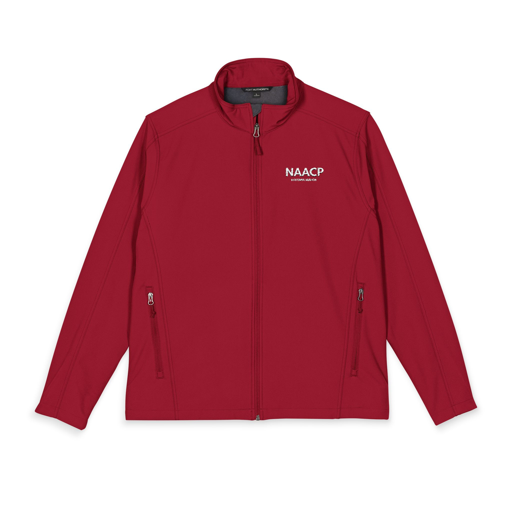 NAACP Embroidered Soft Shell Jacket — Men's Windproof Zip Jacket
