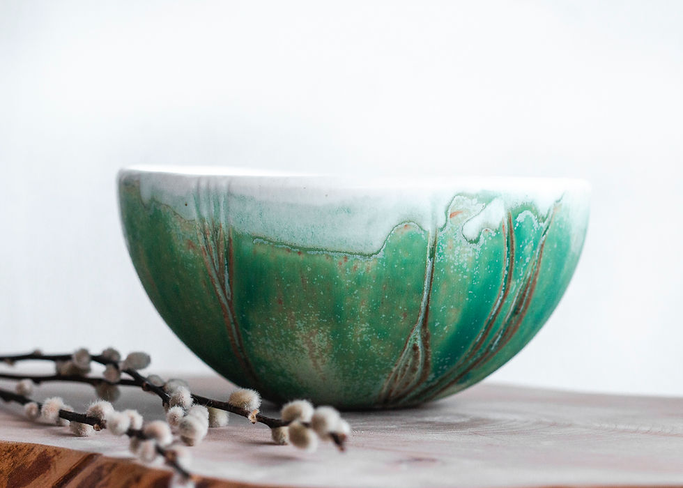 Thumbnail: Deep Forest Handmade Natural Dinner Bowls