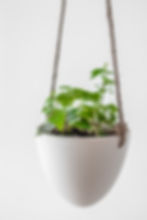 Thumbnail: White Ceramic Bullet Handmade Hanging Planter