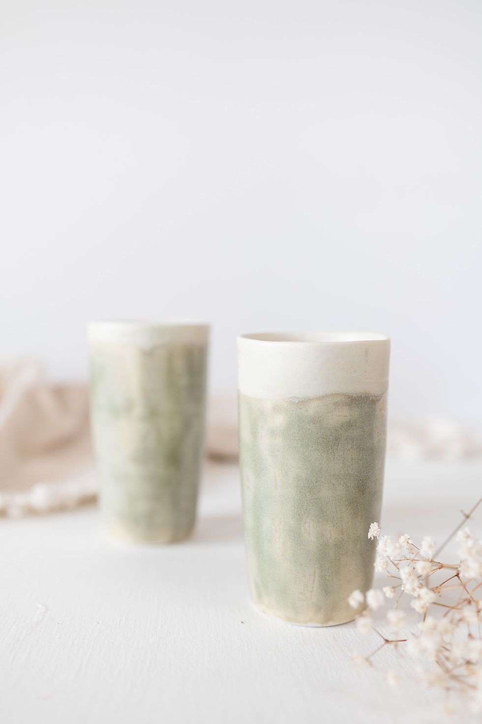 Thumbnail: Meadow Design Handmade Ceramic Green Dinner Cup