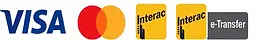 We Accept Visa, Mastercard, Interac and Direct Deposit