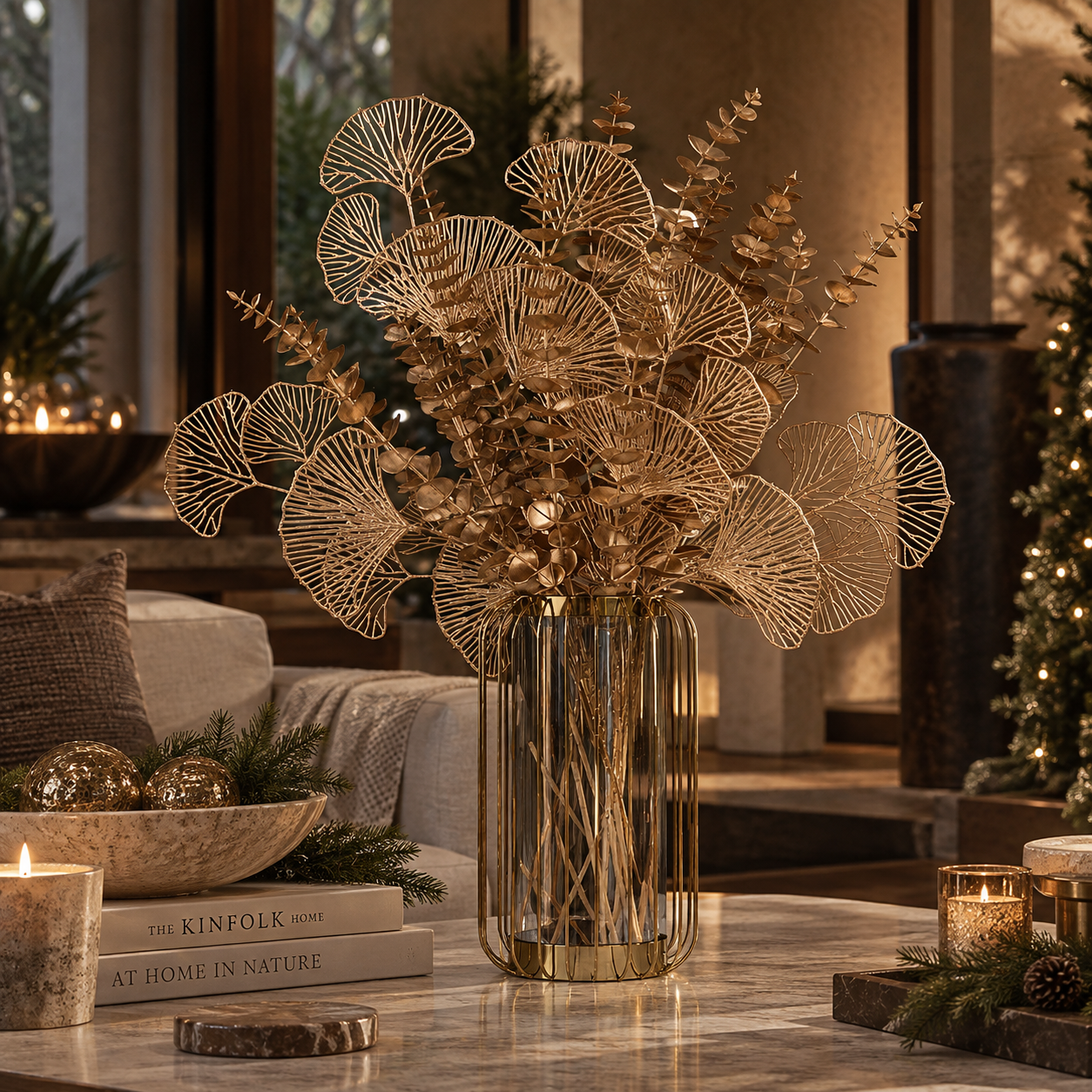 Golden Maple Leaf Christmas Decor