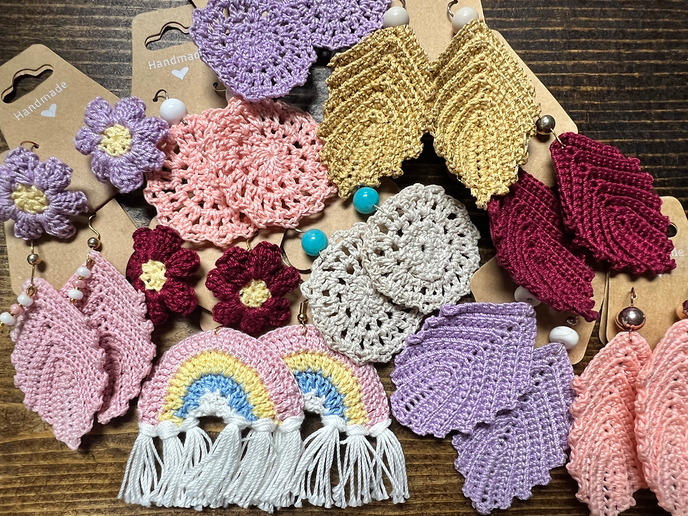 Crocheted Earrings | RA Designs Raelyn & Alexus Van Kerckhove | Local. Palo