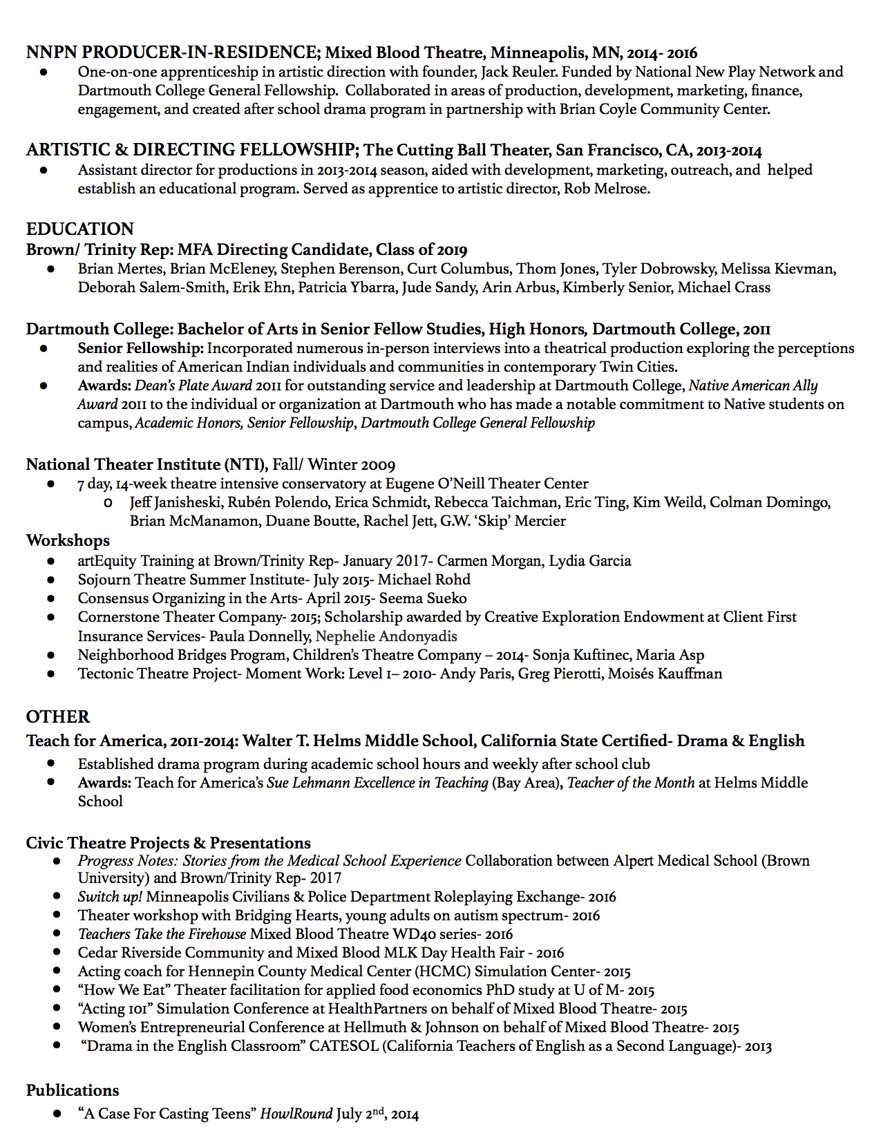 casting director resume