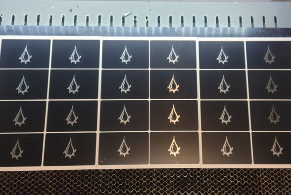 Laser engraved business cards