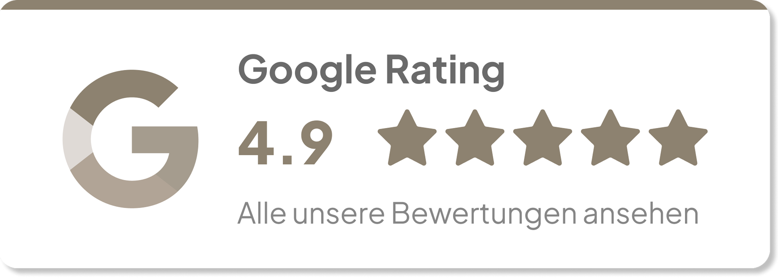 Google-Logo mit einer 5-Sterne-Kundenbewertung für den Salon design am kopf