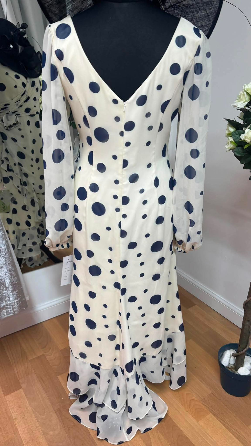 Thumbnail: Dipped ruffle hem, polka dot dress