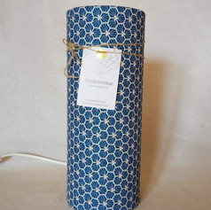 Lampe tube format M tissu nid bleu