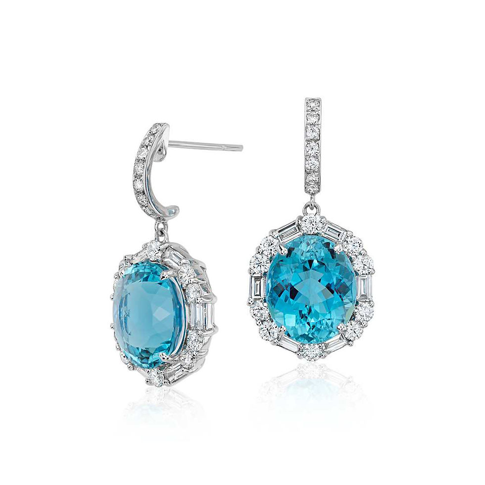 Aquamarine & Baguette Diamonds