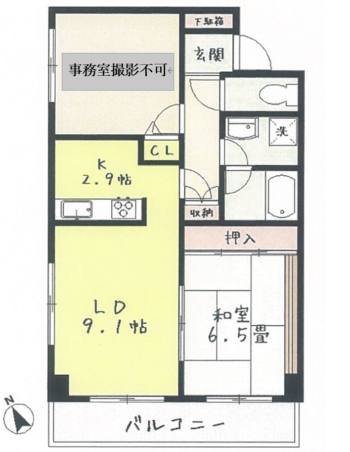 マンション305号室間取り図