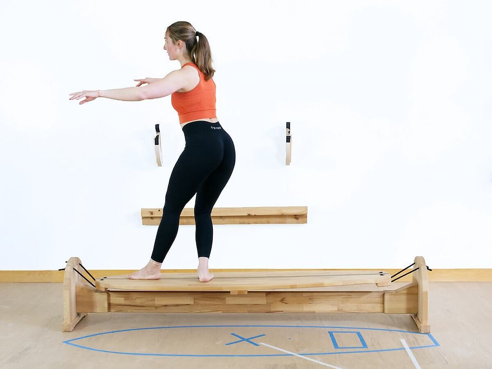 A woman using balance board practice to improve surf technique