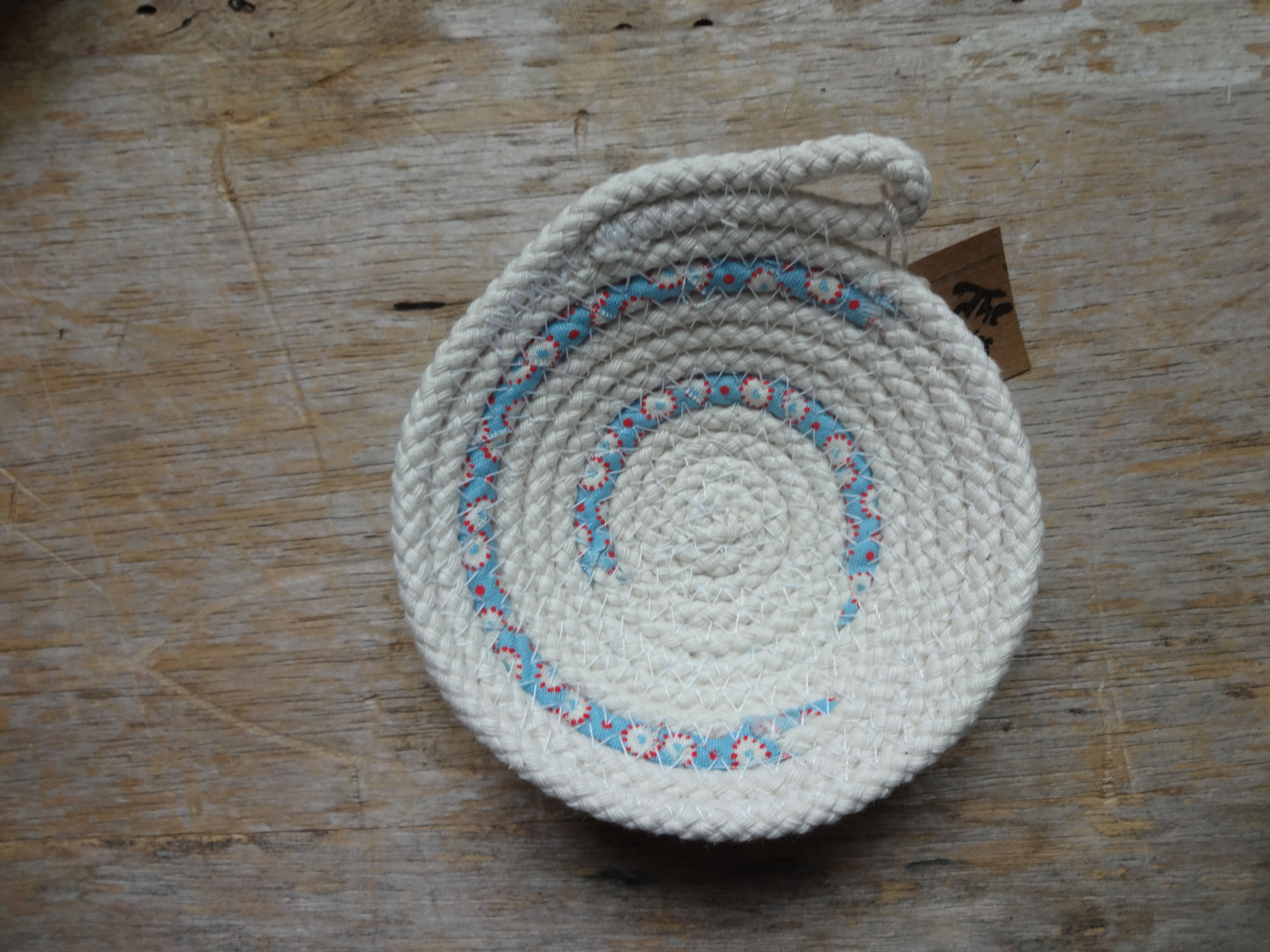 Fabric Wrapped Rope Bowl: Small