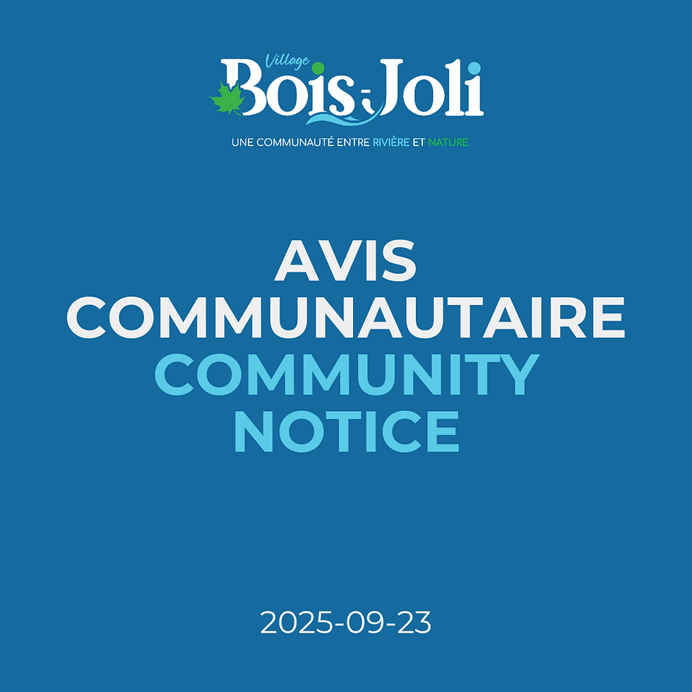 Avis communautaire - community notice