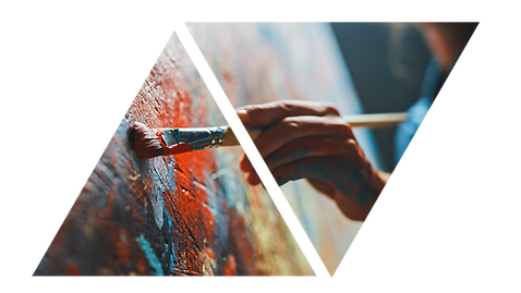 Image of a paintbrush and canvas that represents art therapy