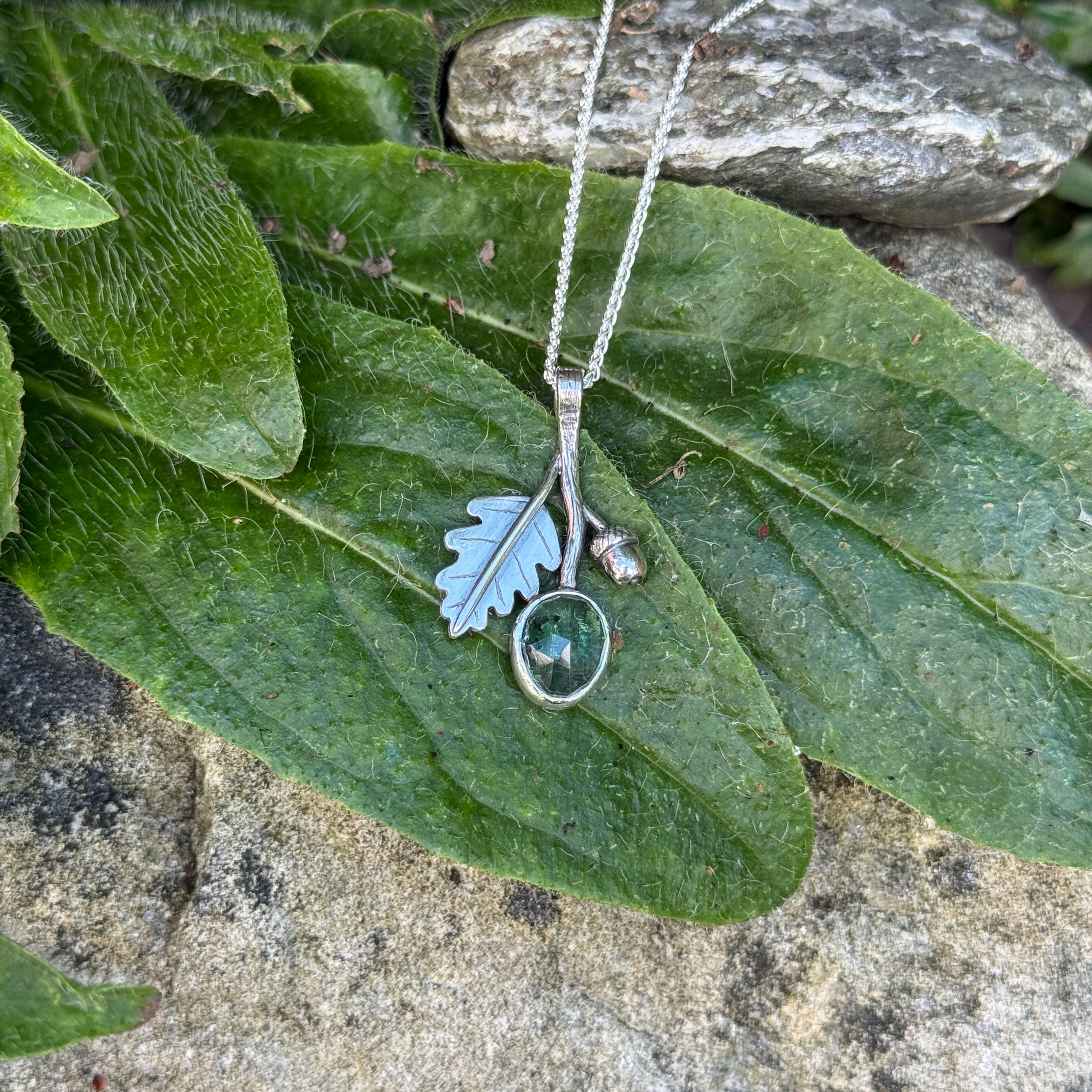 Acorn and Oak leaf pendant #3