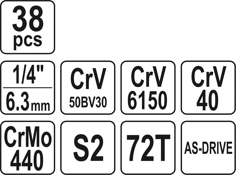 Miniatura: SET DE DADOS 1/4 38 piezas YT 14471