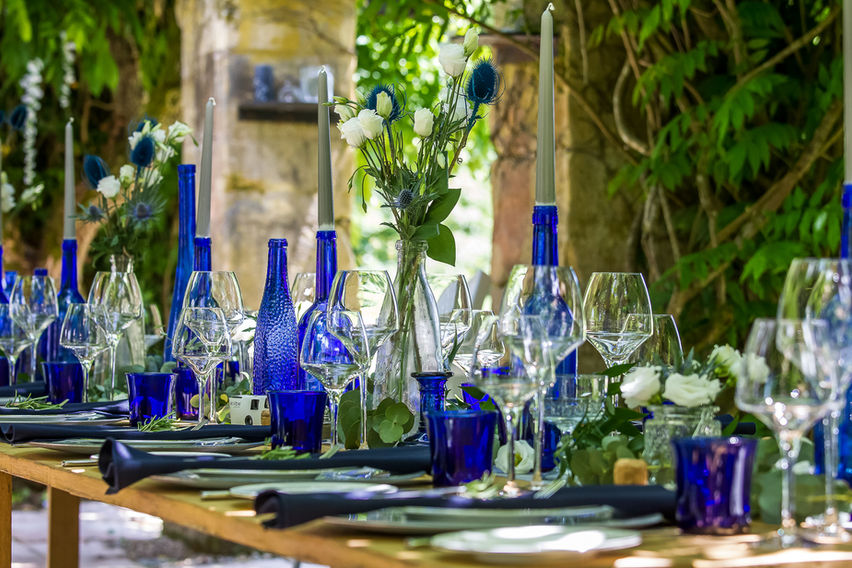wedding photo in South West France - wedding glasses 