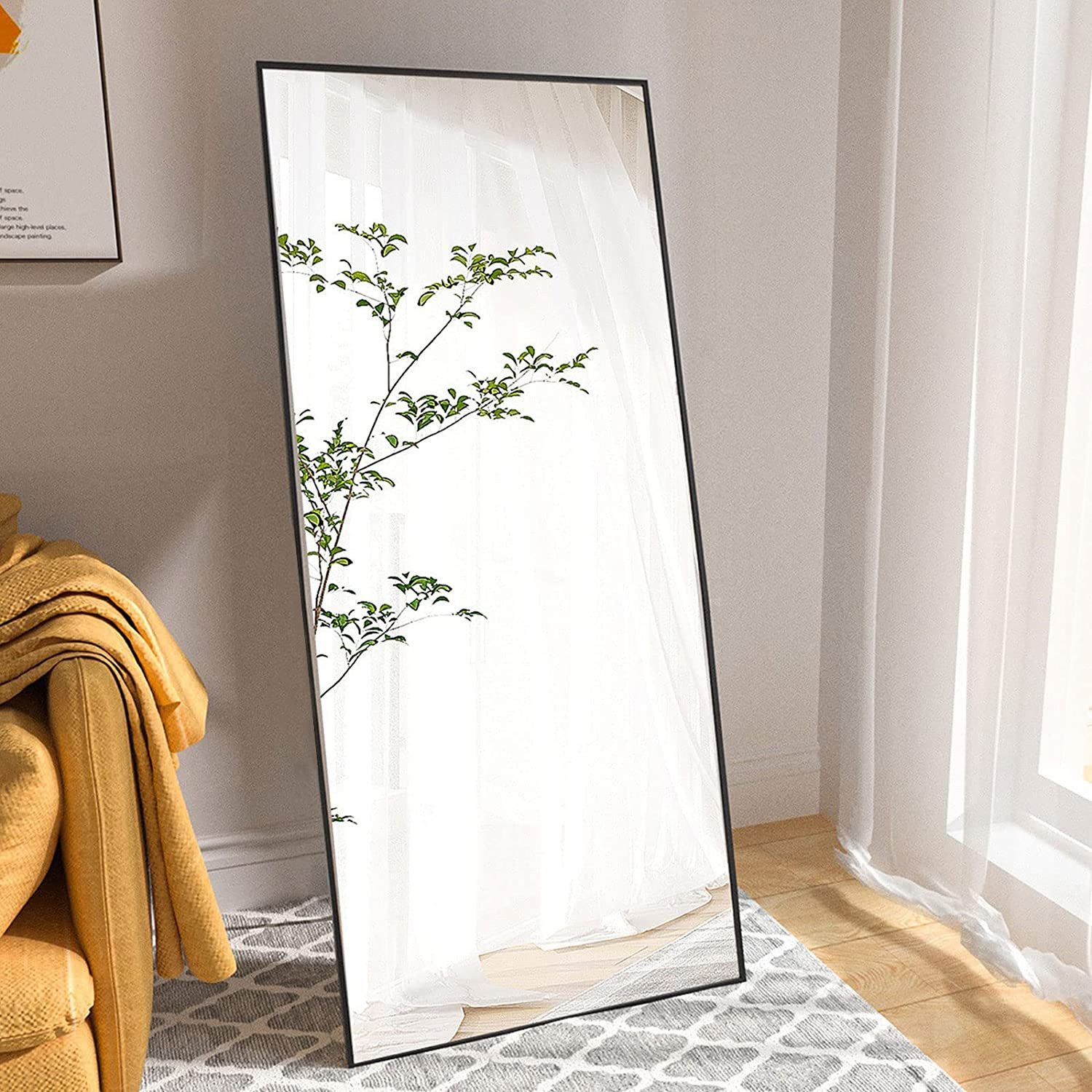 72"X32" Black Frame Wall Mounted Bathroom Vanity Mirror