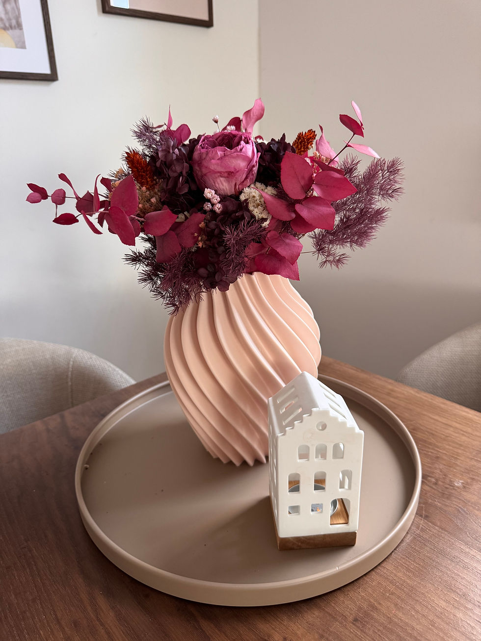 Miniaturbild: Handgemachte 3D-Vase aus eigener Fertigung | Trockenblumen Deko