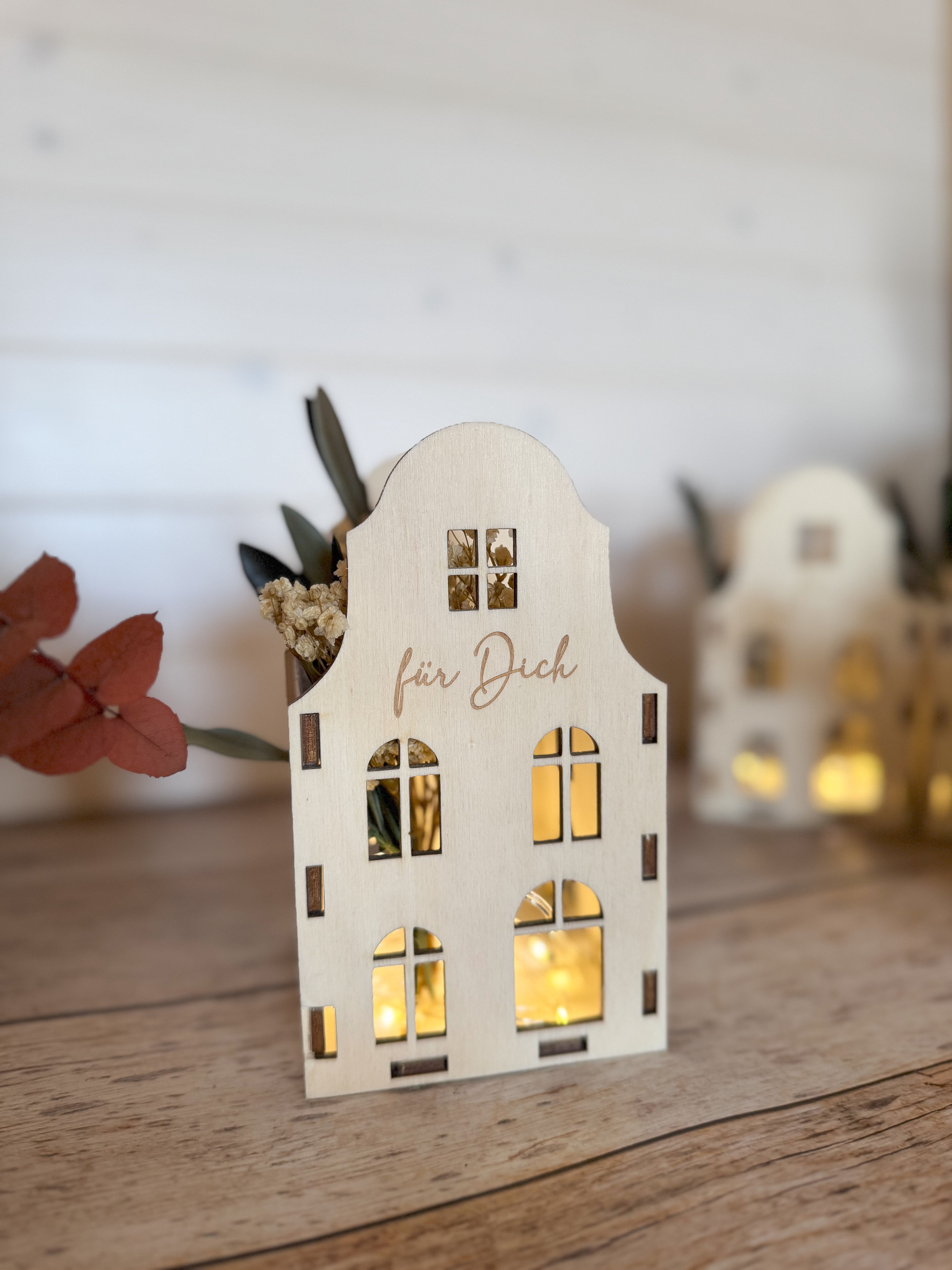Geschenk Laterne Windlicht aus Holz Geschenkidee Weihnachten