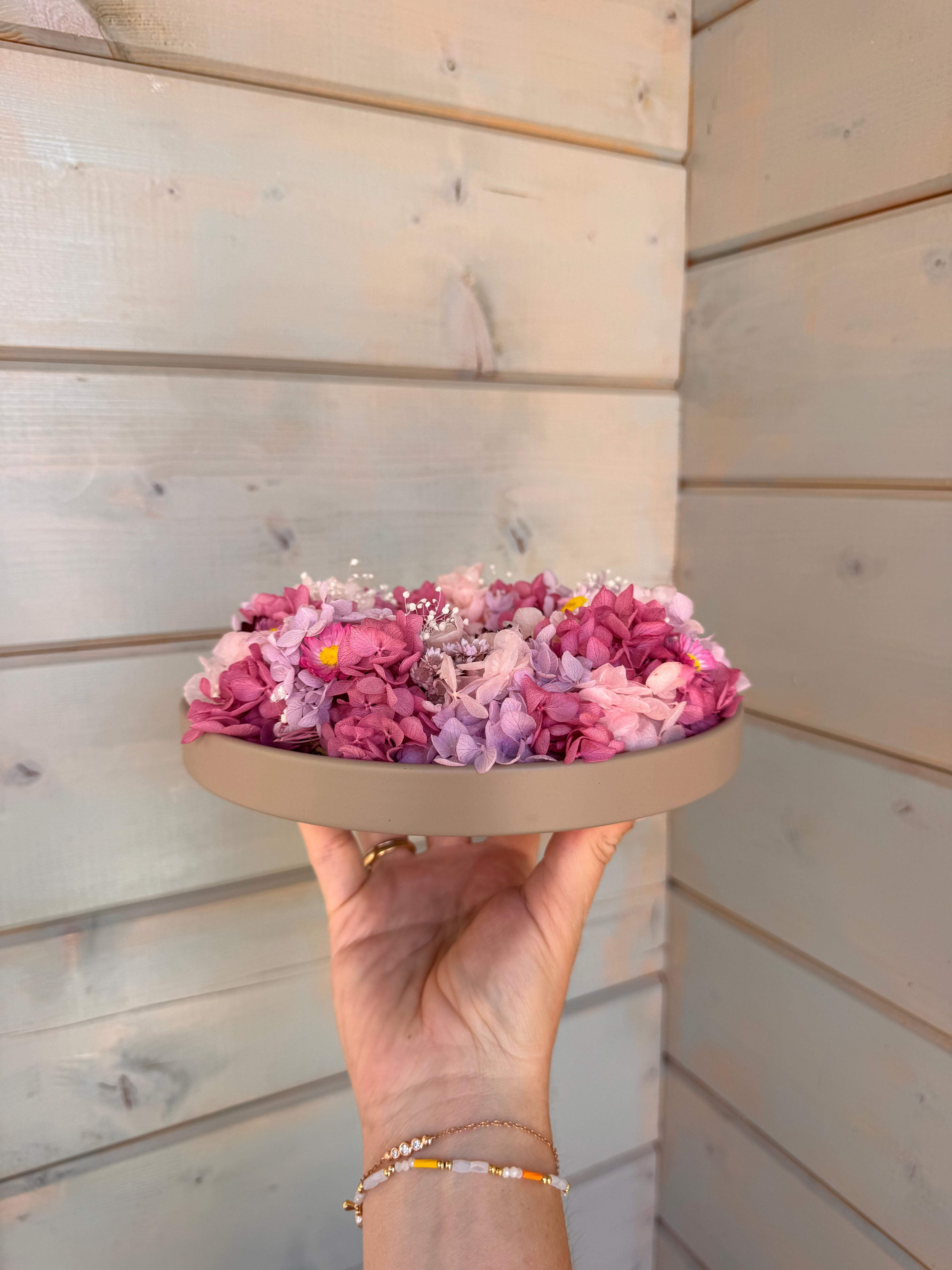 Hortensienkranz Mini mit Designteller „Summer“