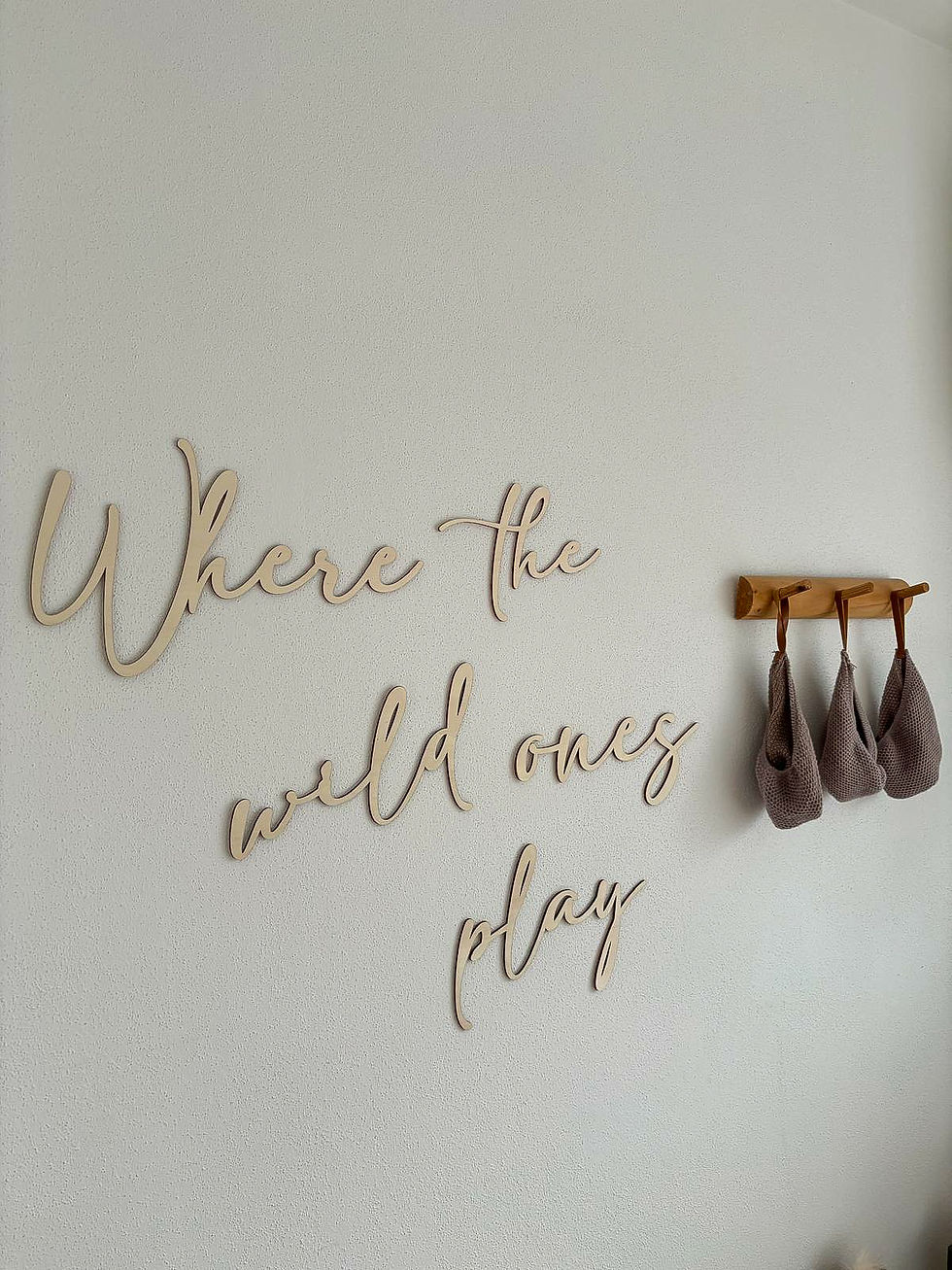 Miniaturbild: Holz Schriftzug Kinderzimmerdeko „wild ones“