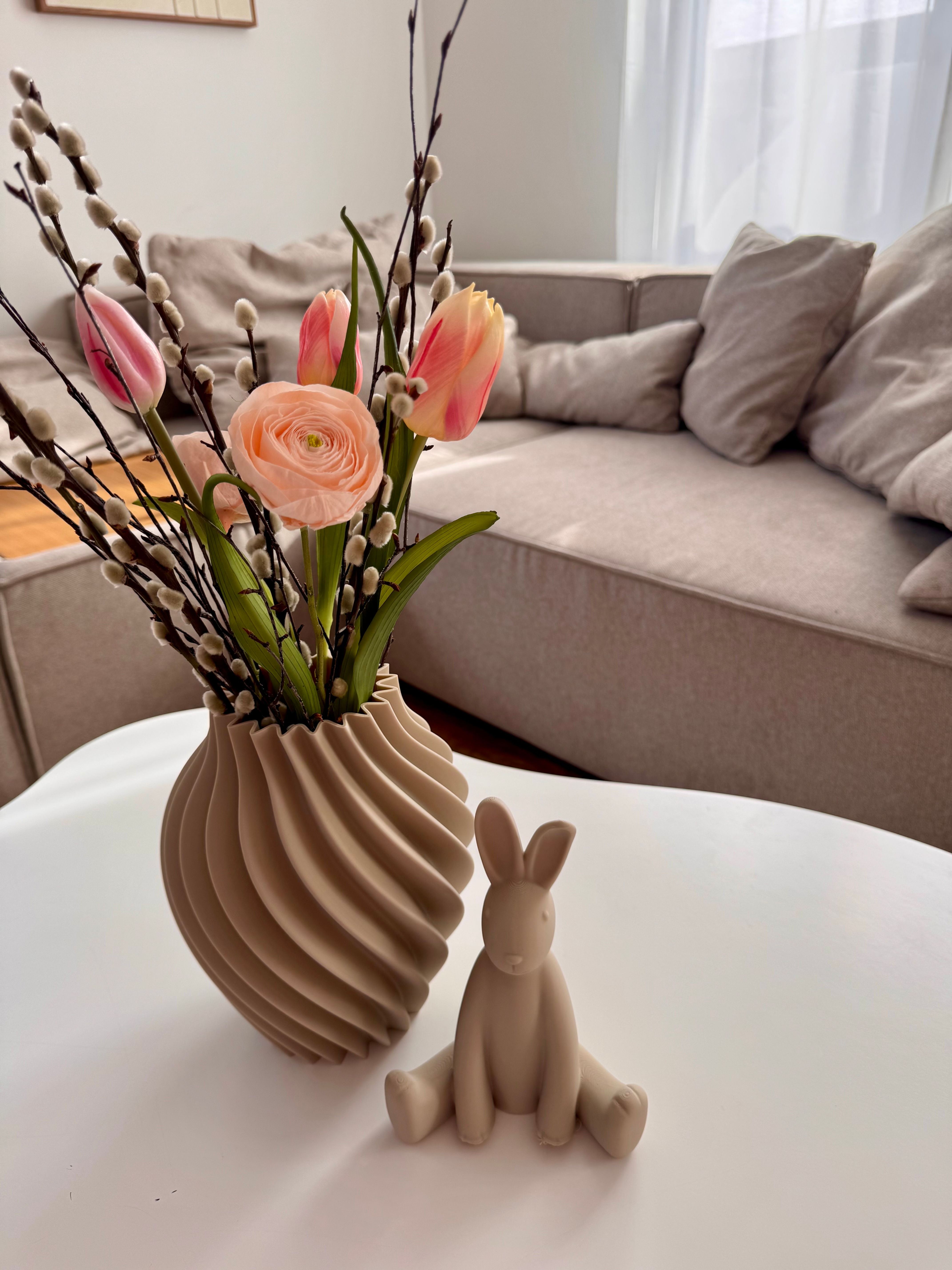 Handgemachte 3D-Vase aus eigener Fertigung | Trockenblumen Deko
