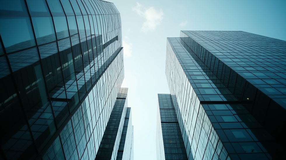 Eye-level view of a modern office building in Indore