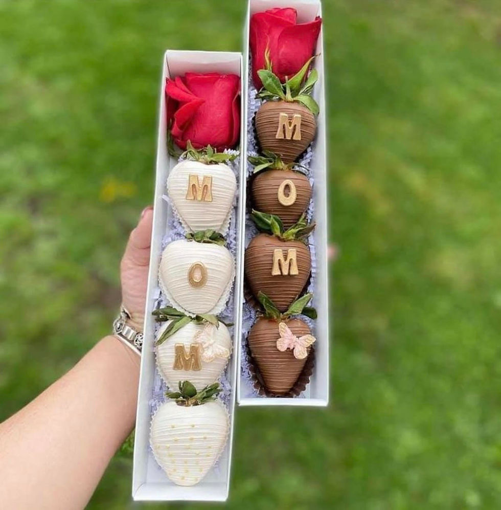 single rose and berry mothers day gift box