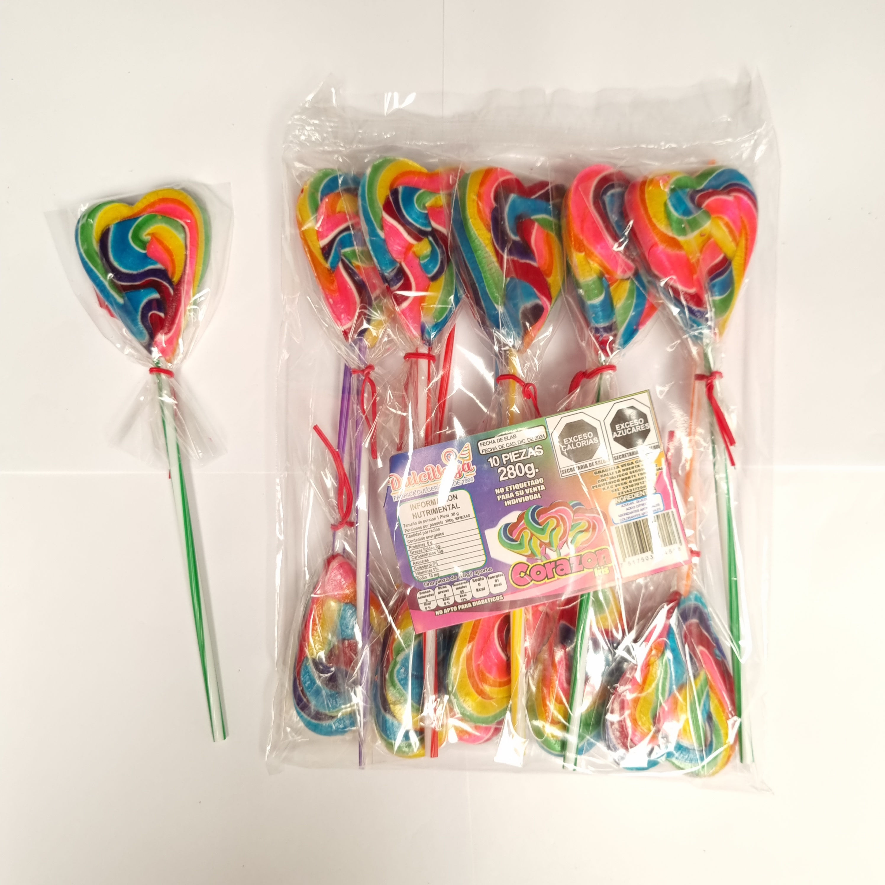 PALETA CORAZÓN IRIS 280 gramos