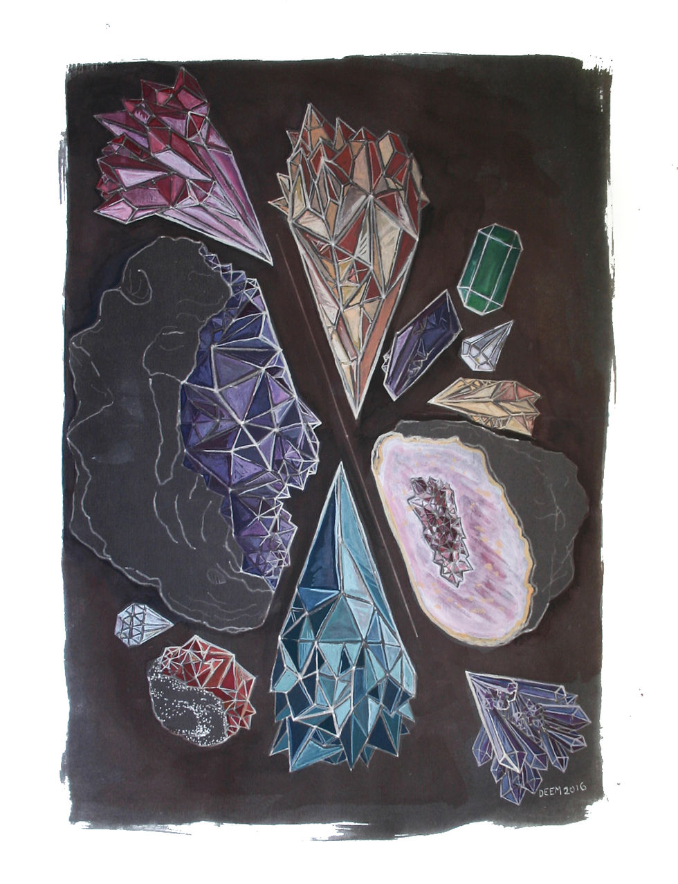 Untitled, 2016. Watercolor on Vandyke brown print.