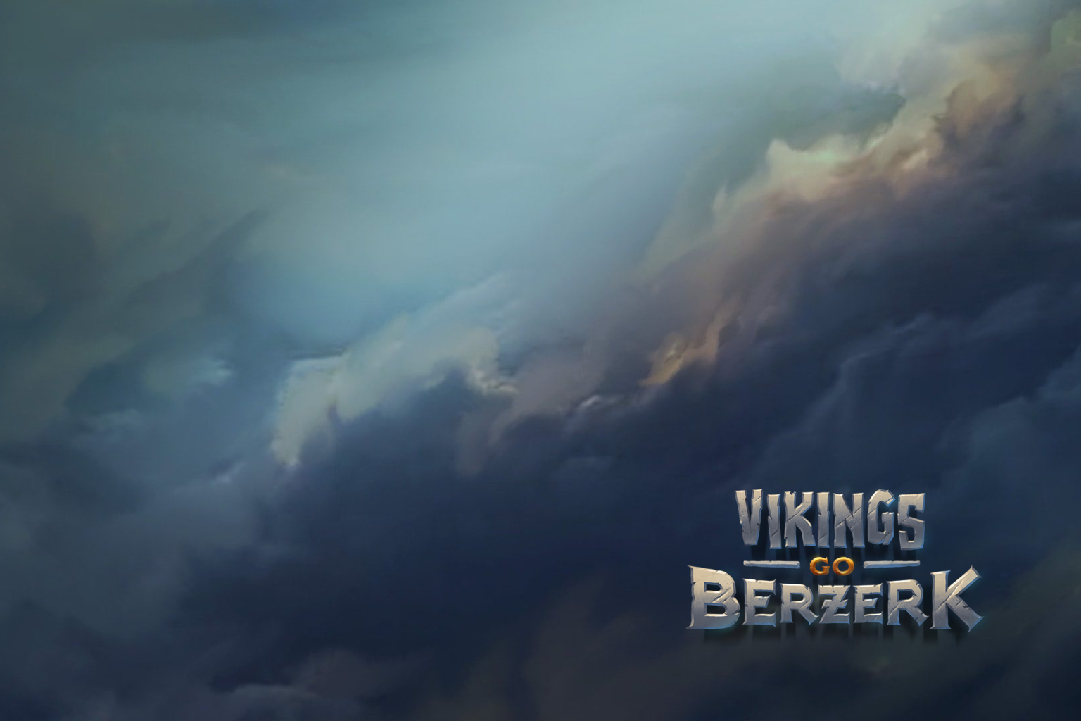 Yggdrasili ametlik Vikings Go Berzerki logo ametlikul tormisel mängutaustal.
